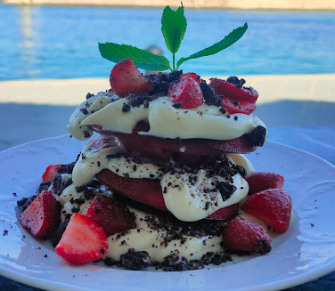 Pallas signature dishes Lobster Or Slipper Lobster
Tortilla Wrap
Pancakes Red Velvet With Lemon Cream